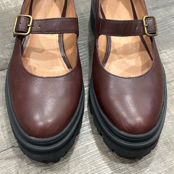 Madewell-“Freya” Chunky Lugsole Mary Janes in Dark Cabernet, Size 7 1/2, GUC - Picture 9 of 15
